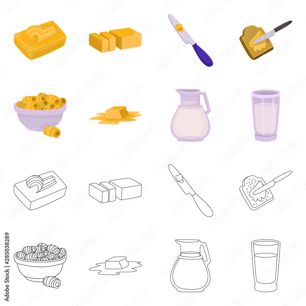 Vector design of creamy and product logo. Set of creamy and farm vector icon for stock.