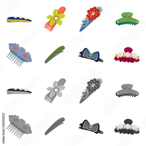 Vector illustration of beauty and fashion symbol. Collection of beauty and female stock symbol for web.