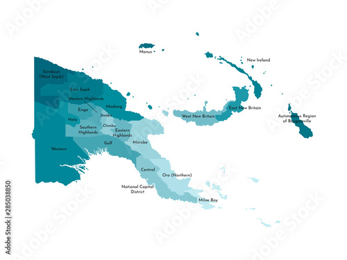 Wallpaper Mural Vector isolated illustration of simplified administrative map of Papua New Guinea