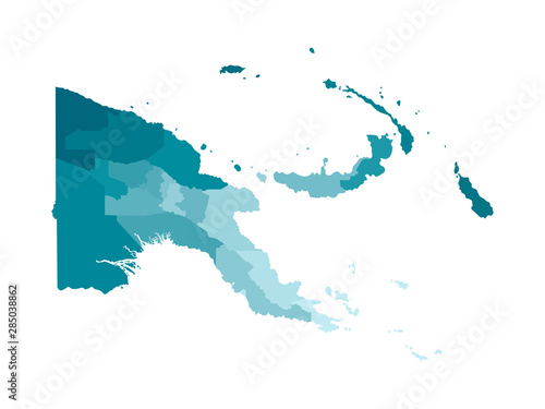 Fototapeta Vector isolated illustration of simplified administrative map of Papua New Guinea