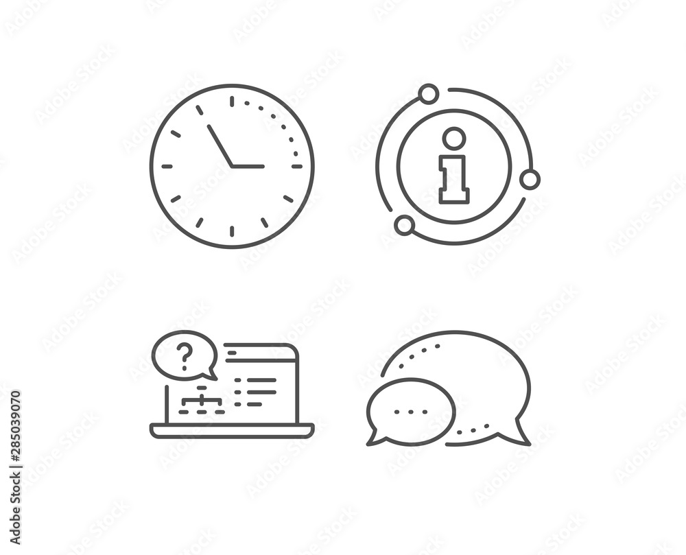 Question mark line icon. Chat bubble, info sign elements. Online quiz test sign. Linear online help outline icon. Information bubble. Vector Question mark line icon. Chat bubble, info sign elements. Online quiz test sign. Linear online help outline icon. Information bubble. Vector