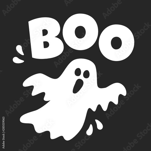 Flyer mit Gespenst oder Geist zu Halloween als Design Vorlage