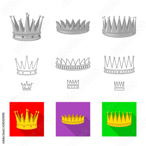 Isolated object of medieval and nobility icon. Collection of medieval and monarchy stock symbol for web.