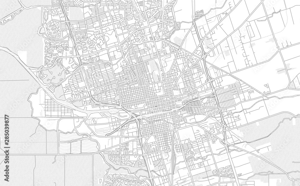 Naklejka premium Stockton, California, USA, bright outlined vector map