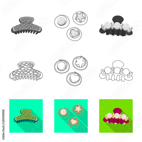 Isolated object of beauty and fashion icon. Set of beauty and female stock symbol for web.