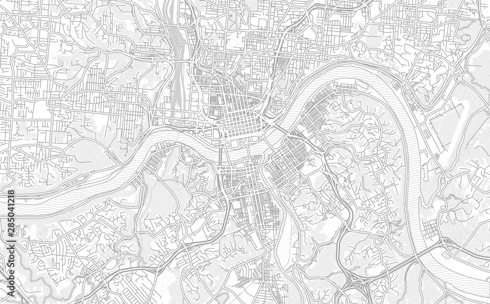 Fototapeta Cincinnati, Ohio, USA, jasna mapa wektor zarys