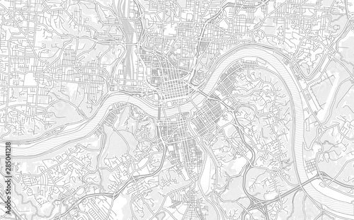 Cincinnati, Ohio, USA, bright outlined vector map