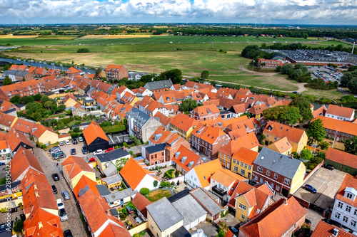 Red roof in Ribe city Denmark photo