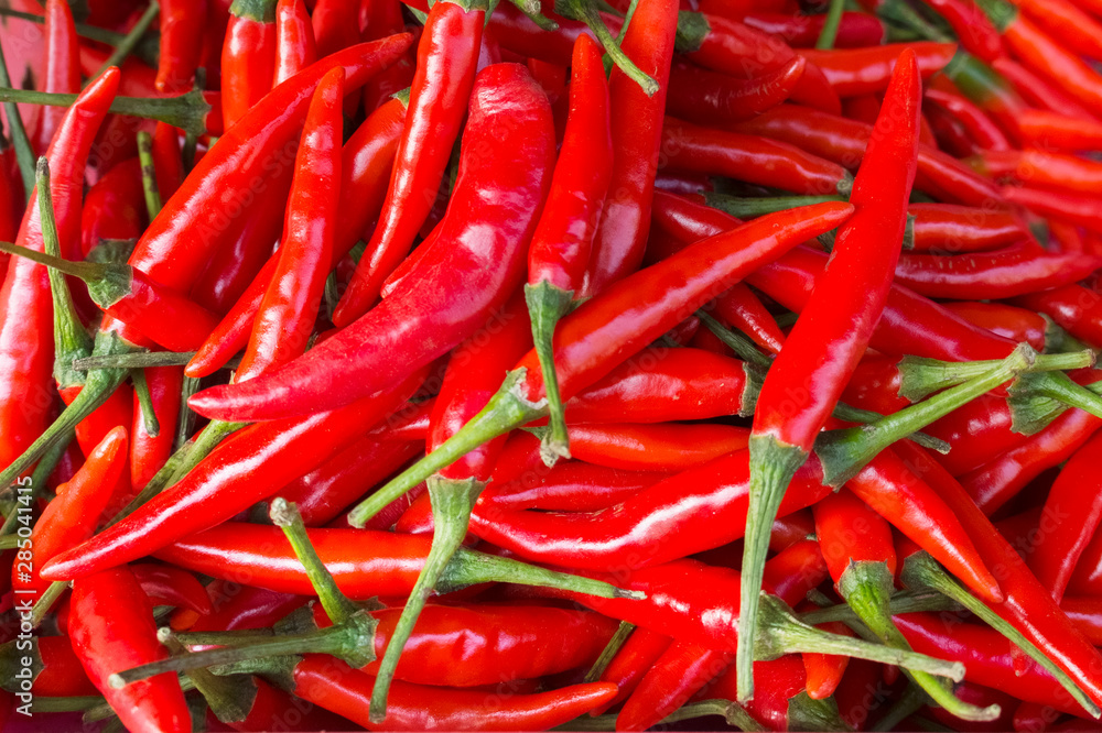 hot chilli peppers in the market