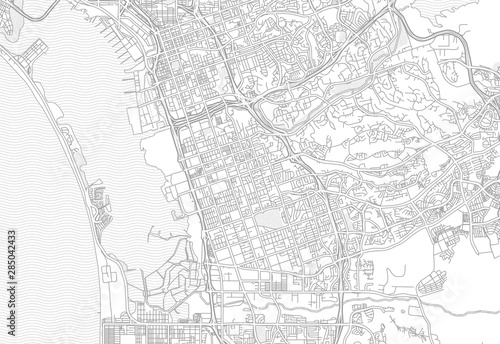 Chula Vista, California, USA, bright outlined vector map