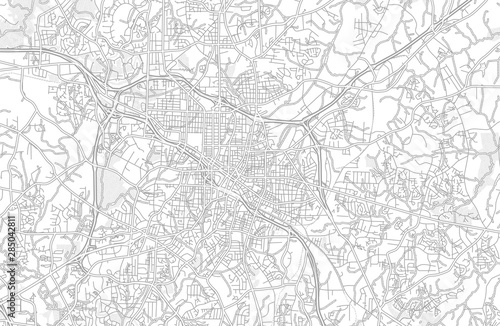 Durham, North Carolina, USA, bright outlined vector map