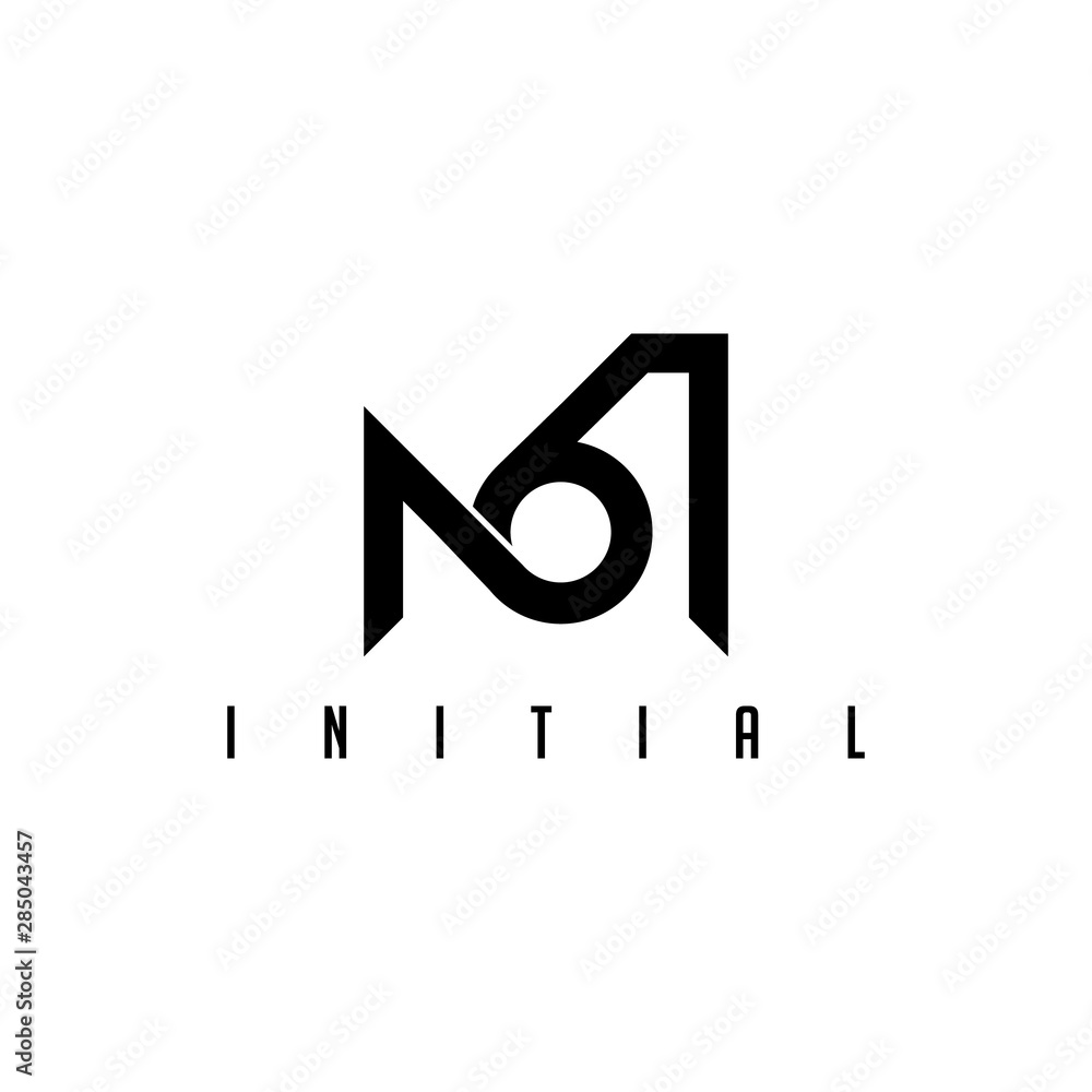 Beautiful collaboration vector between the letter M and number 6. Beautiful collaboration vector between the letter M and number 6.
