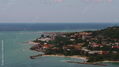 Aerial Jamaica Monetgo Bay March 2019 Sunny Day 90mm Zoom 4K Inspire 2  Aerial video of central Montego Bay on a beautiful sunny day with a zoom lens. photo