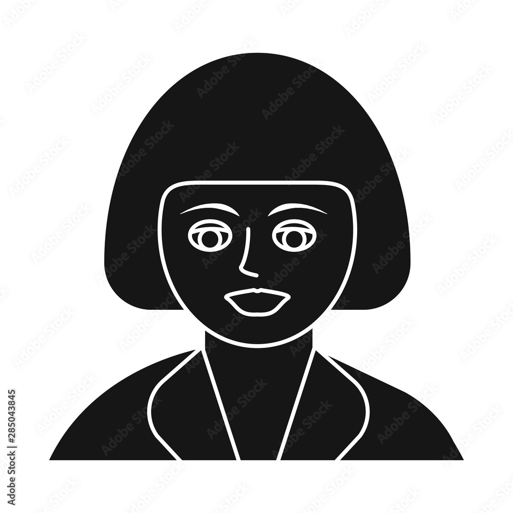 Vector illustration of face and woman symbol. Set of face and female stock symbol for web. Vector illustration of face and woman symbol. Set of face and female stock symbol for web.