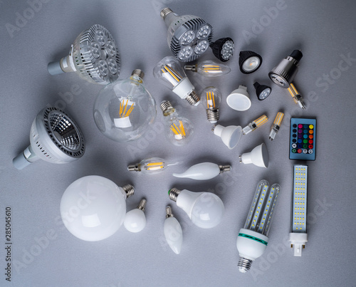 Φωτογραφία set of different led light bulbs