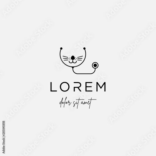 pet dog medical logo design vector signs