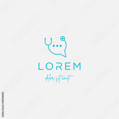 Medical talk logo template vector design illustration