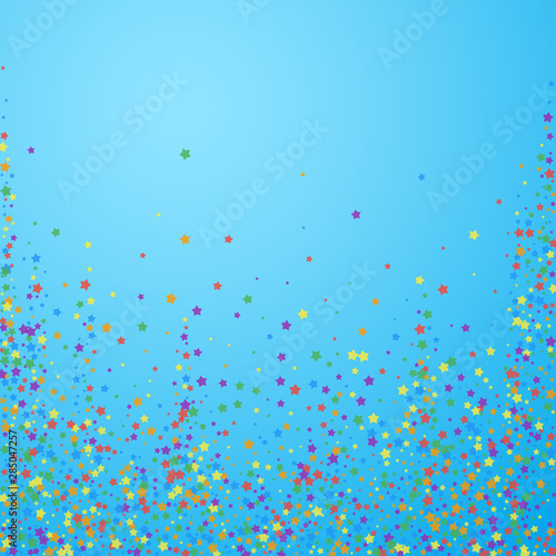 Festive confetti. Celebration stars. Rainbow brigh