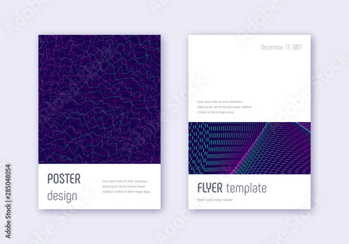 Minimalistic cover design template set. Neon abstr