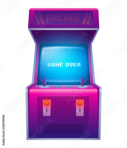 Arcade machine. Retro arcade game machine. Isolated vector illustration