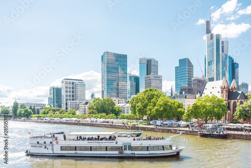 Frankfurt, Germany - June 12, 2019: Commercial finance building in Frankfurt, Germany.