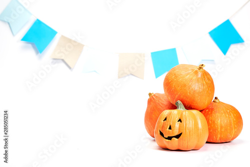 Happy halloween Pumpkin on white