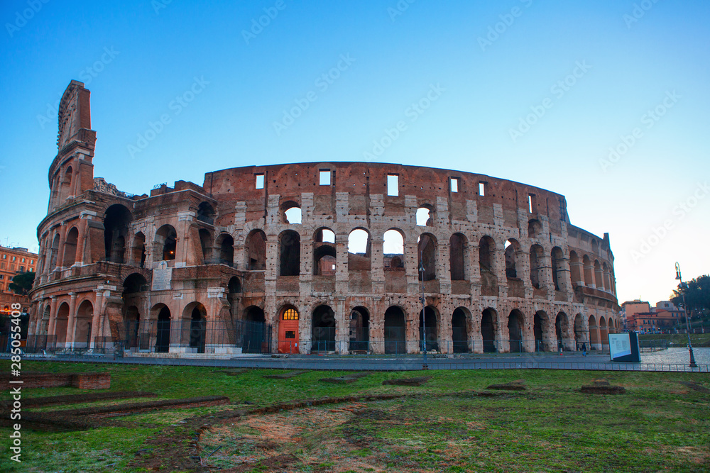 famous and ancient Colosseum in Rome , Italy 