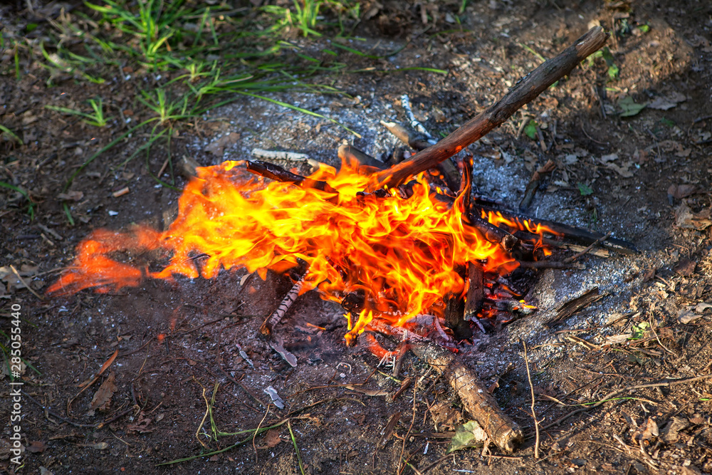 flaming fire for picnic in the weekend flaming fire for picnic in the weekend