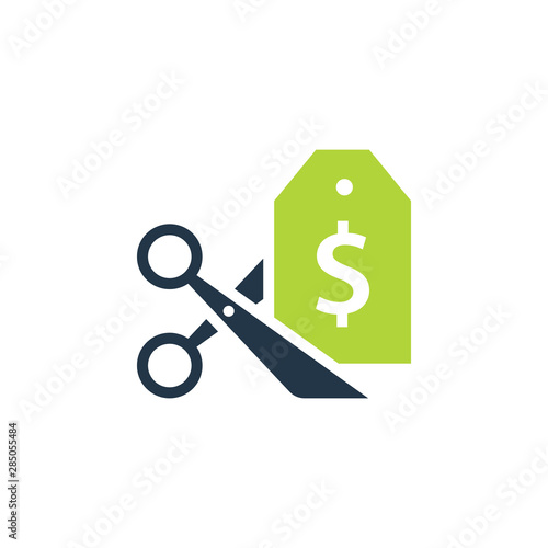 Cost cut icon. Clipart image isolated on white background