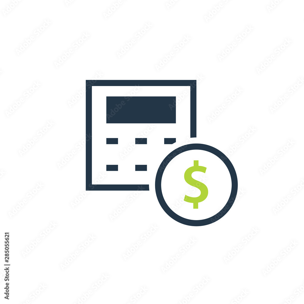 Cost estimate icon. Clipart image isolated on white background Stock