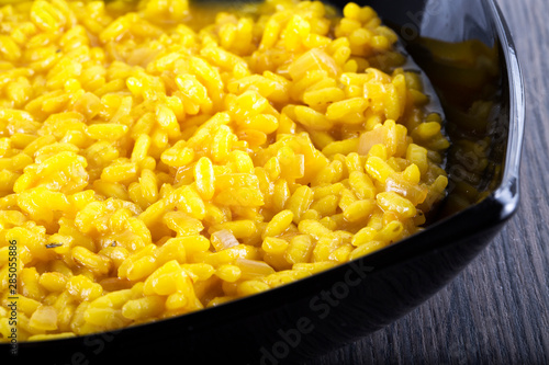 Yellow rice in close up