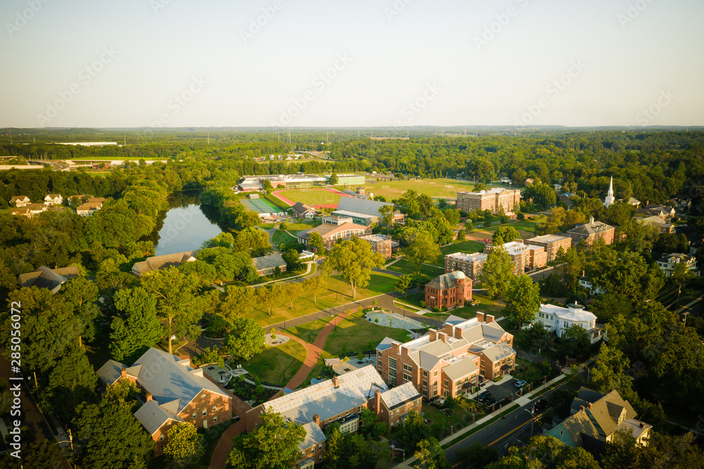 Aerial of Highstown New Jersey Sunset