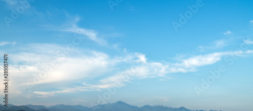 Blue skies and clouds in the summer