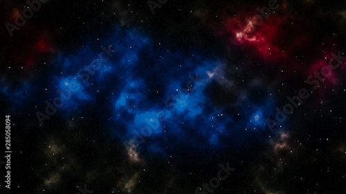 Blue Universe milky way space galaxy with stars and nebula for background. - Illustration