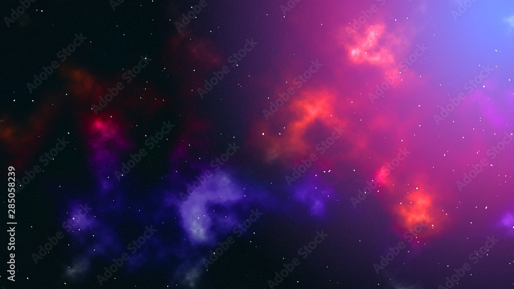 Blue Universe milky way space galaxy with stars and nebula for background. - Illustration