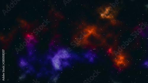 Blue Universe milky way space galaxy with stars and nebula for background. - Illustration