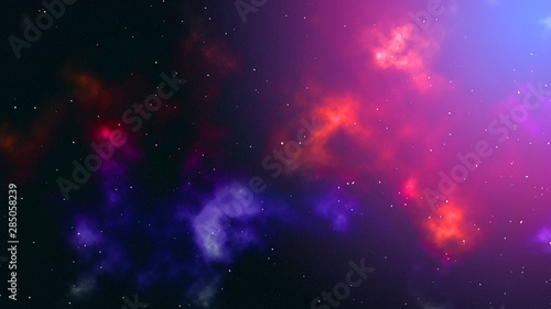 Blue Universe milky way space galaxy with stars and nebula for background. - Illustration