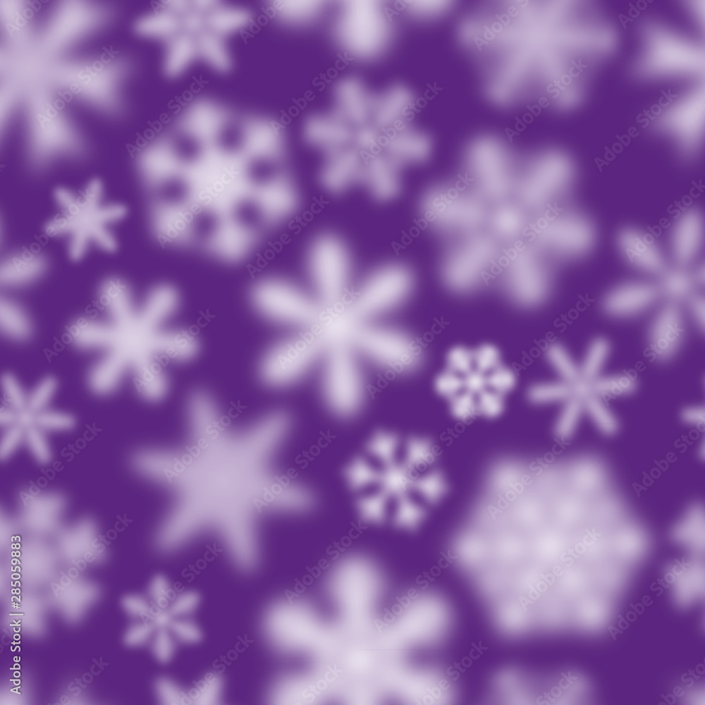 Christmas seamless pattern of white defocused snowflakes on purple background Christmas seamless pattern of white defocused snowflakes on purple background