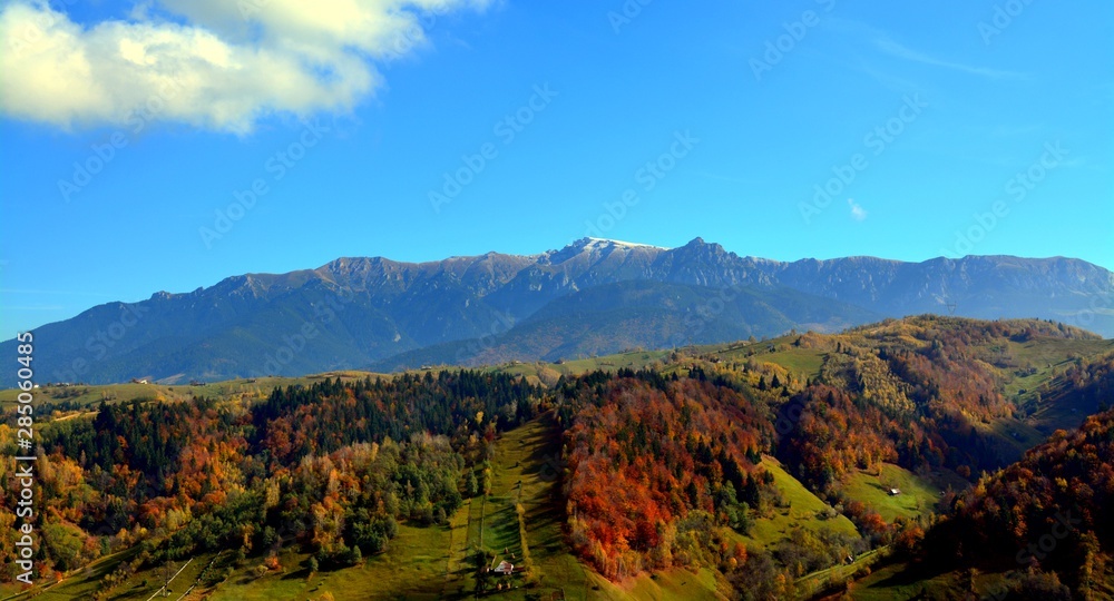 the peaks of the Bucegi mountains