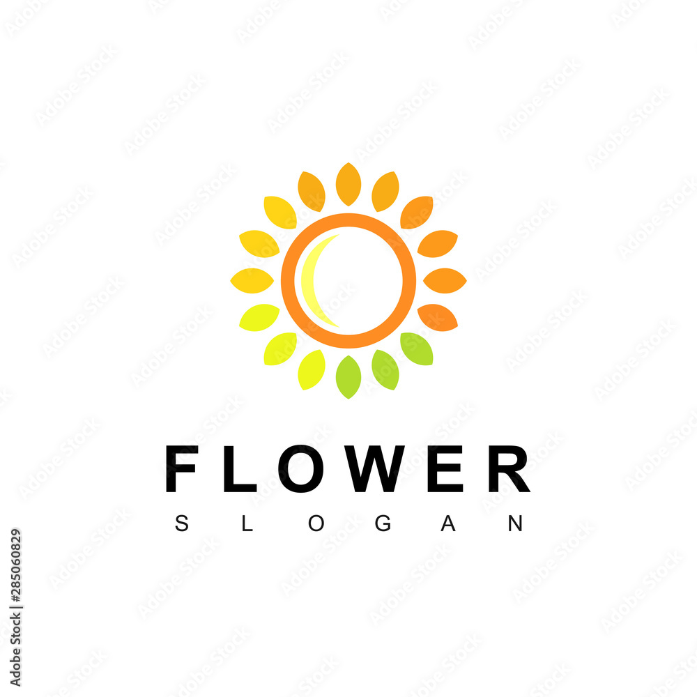 Fototapeta premium Sun Flower Logo Design Template