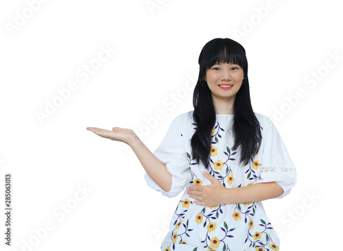Cute Asian Girl Presenting ...