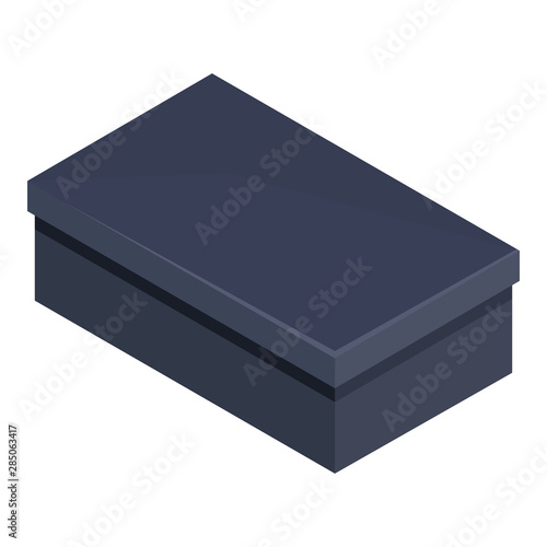 Vector Single Flat Black Shoe Box Illustration