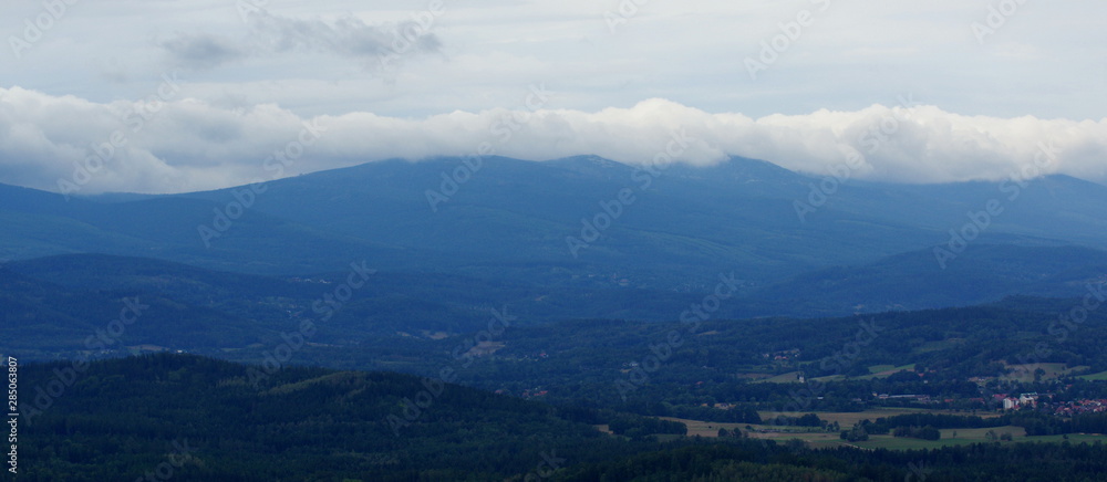 Panorama of the Giant Mountains in Lower Silesia
