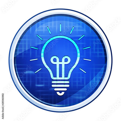 Lightbulb icon futuristic blue round button vector illustration