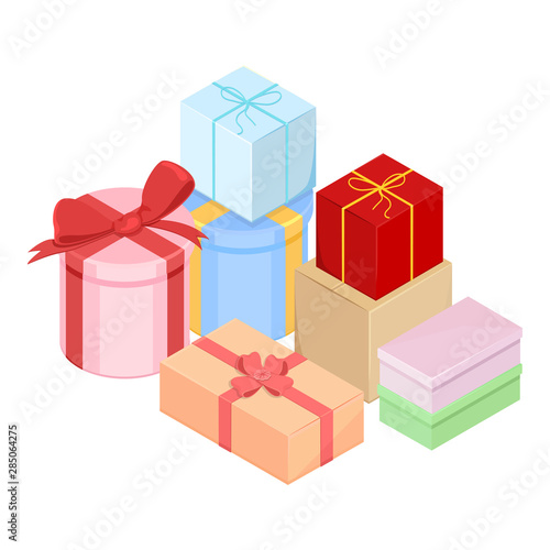 Vector Pile of Colorful Gift Boxes