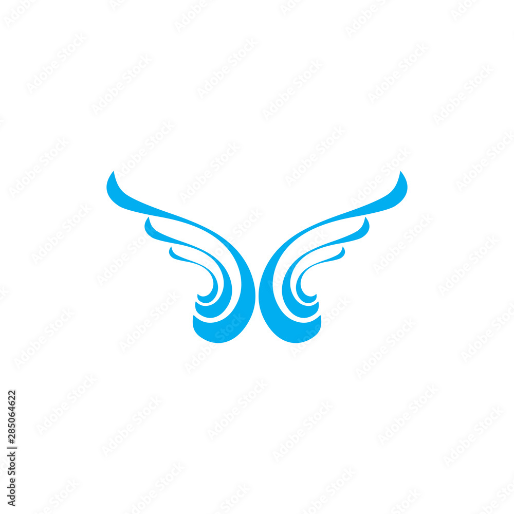 Obraz premium Wing with V letter logo design vector