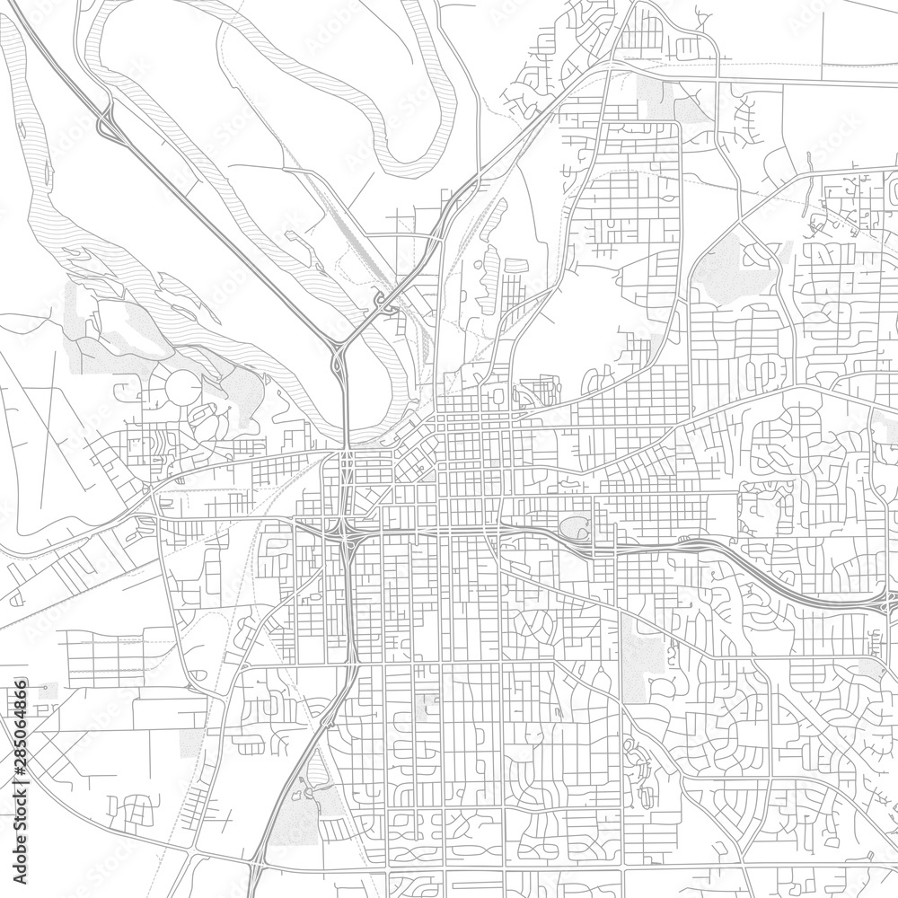 Montgomery, Alabama, USA, bright outlined vector map