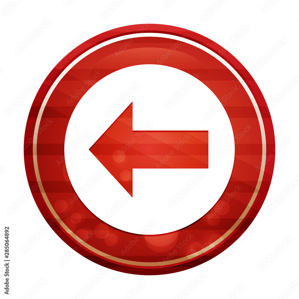 Back icon realistic diagonal motion red round button illustration Back icon realistic diagonal motion red round button illustration