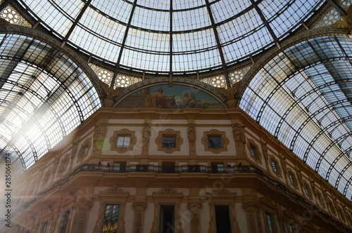 the glass roof of the Quadrilaterale d Oro in Milan