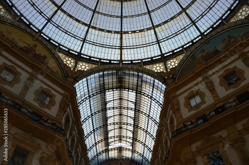 the glass roof of the Quadrilaterale d Oro in Milan